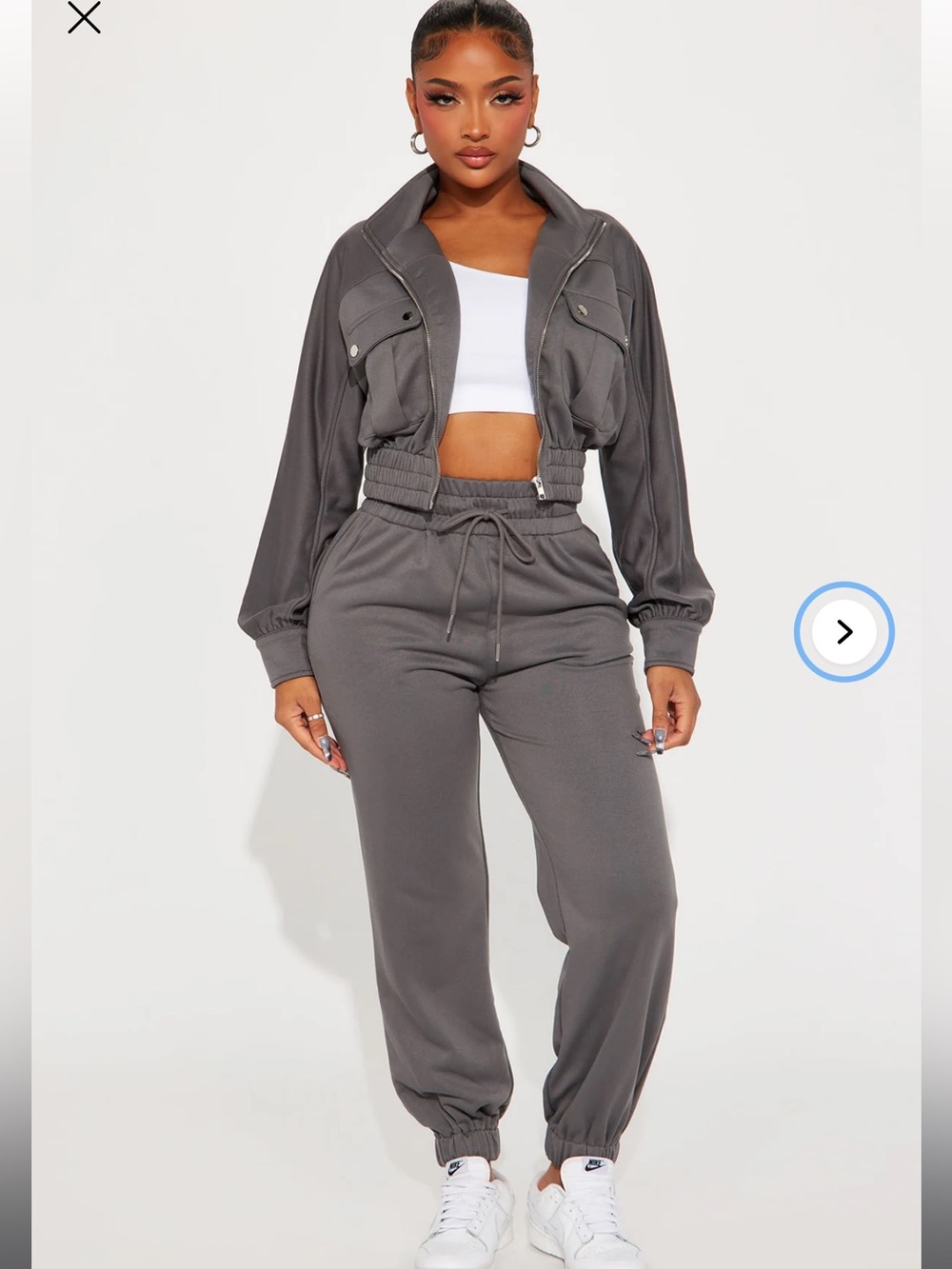 Cropped Utility Track Jacket & Jogger Set
